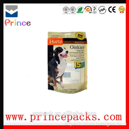 Plastic pet dog food packaging bag with zip lock